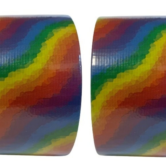 Rainbow Duck Tape 2 Rolls Pride Multi-color Wave Craft Tape - Picture 6 of 13